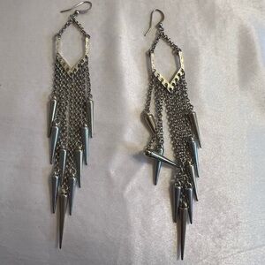 Gold and silver chandelier earrings